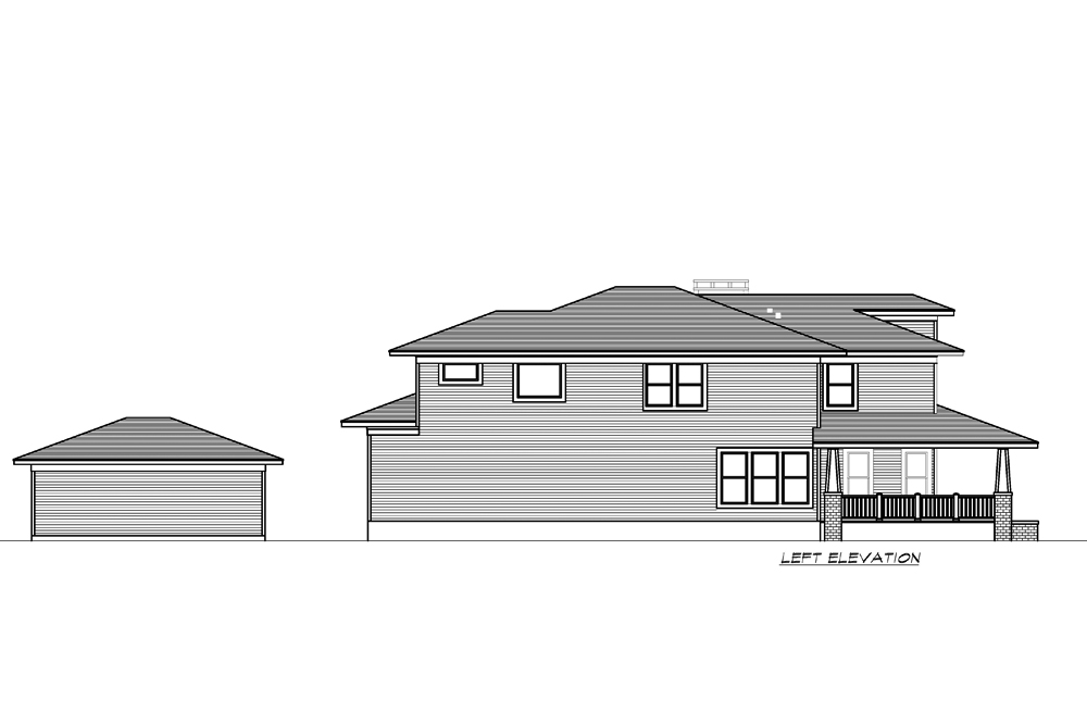 Home Plan Left Elevation of this 4-Bedroom,3245 Sq Ft Plan -195-1195