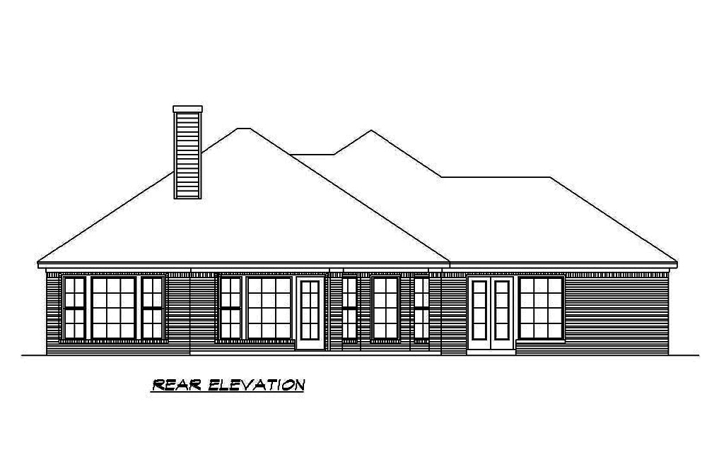 Home Plan Rear Elevation of this 3-Bedroom,2398 Sq Ft Plan -195-1197