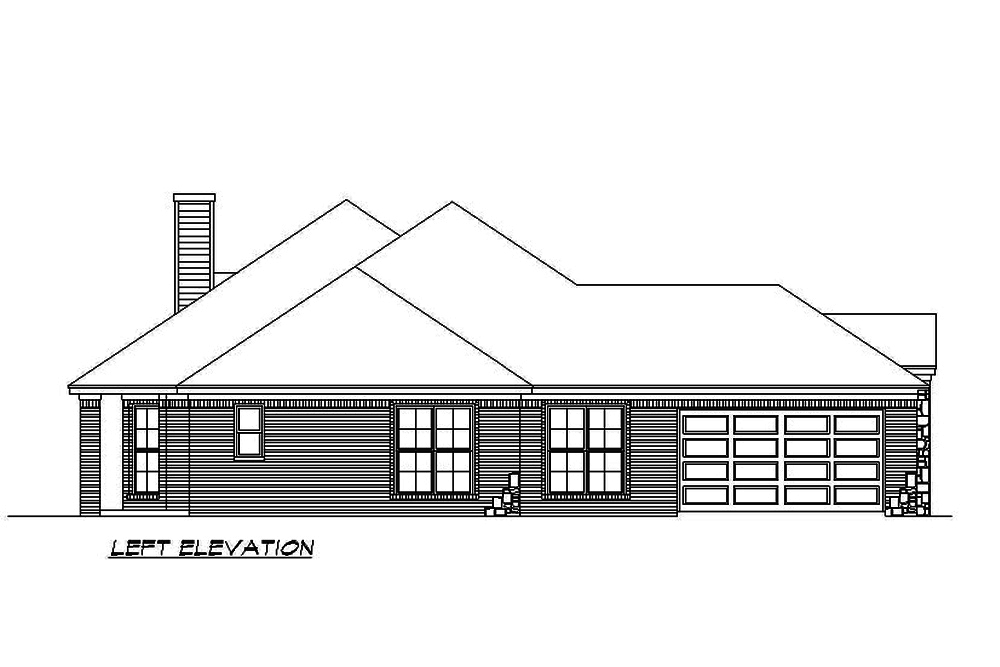 Home Plan Left Elevation of this 3-Bedroom,2398 Sq Ft Plan -195-1197