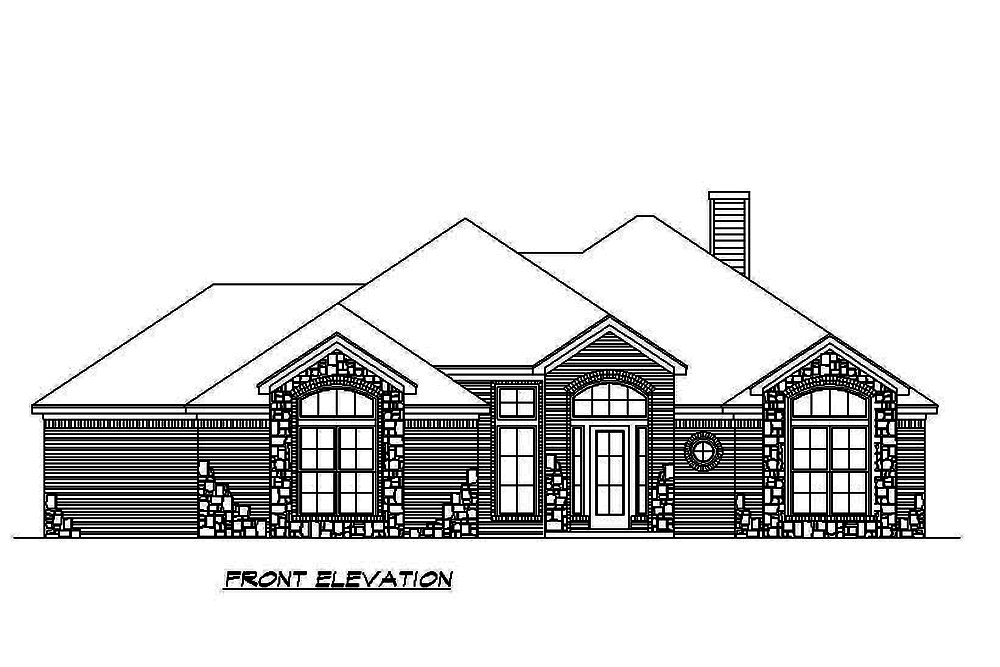 Home Plan Front Elevation of this 3-Bedroom,2398 Sq Ft Plan -195-1197