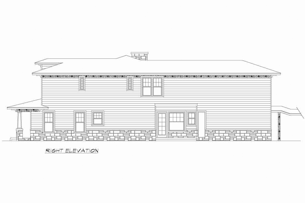 Home Plan Right Elevation of this 3-Bedroom,3372 Sq Ft Plan -195-1198