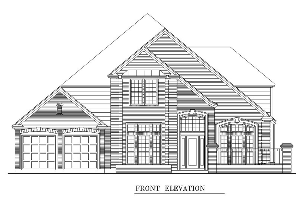 Home Plan Front Elevation of this 4-Bedroom,3828 Sq Ft Plan -195-1199