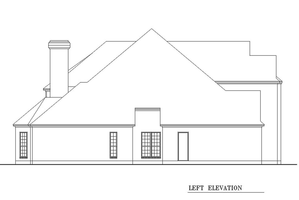 Home Plan Left Elevation of this 4-Bedroom,3828 Sq Ft Plan -195-1199