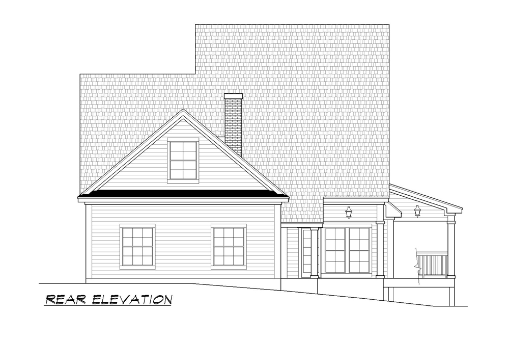 Home Plan Rear Elevation of this 3-Bedroom,2762 Sq Ft Plan -195-1200