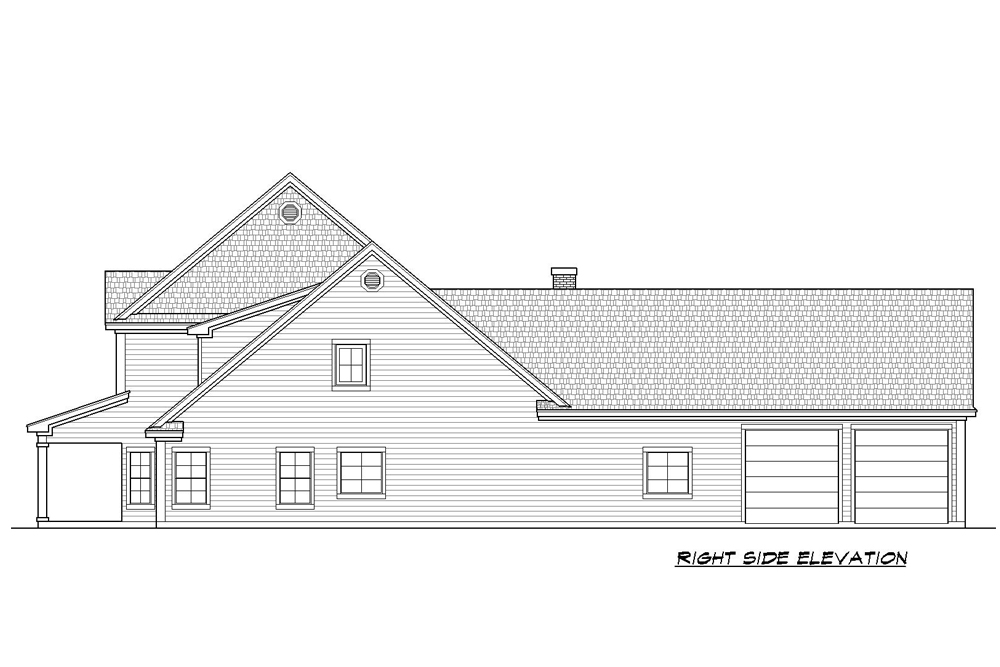 Home Plan Right Elevation of this 3-Bedroom,2762 Sq Ft Plan -195-1200