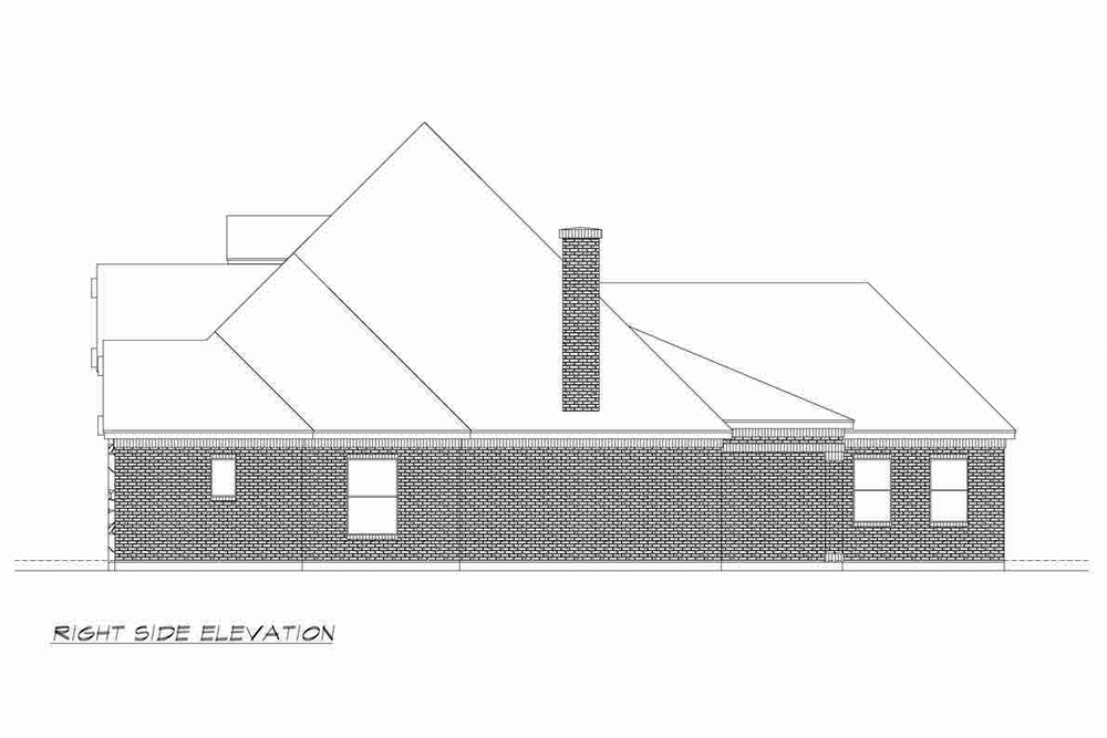 Home Plan Right Elevation of this 4-Bedroom,3010 Sq Ft Plan -195-1201