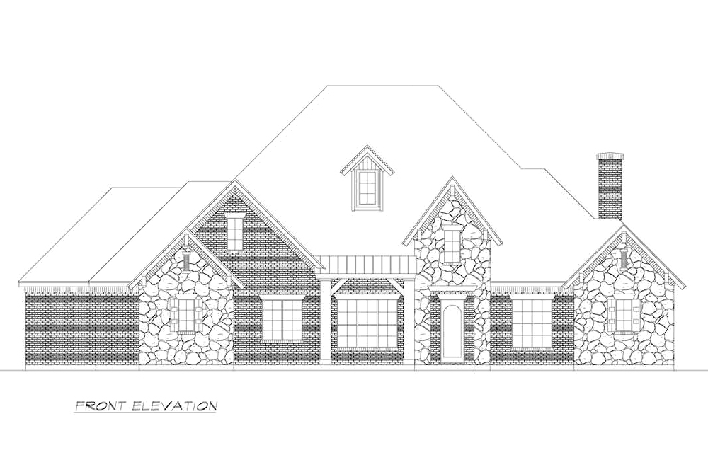 Home Plan Front Elevation of this 4-Bedroom,3010 Sq Ft Plan -195-1201
