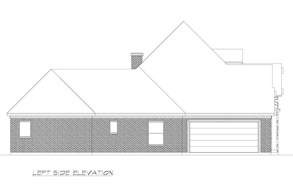 Home Plan Left Elevation of this 4-Bedroom,3010 Sq Ft Plan -195-1201