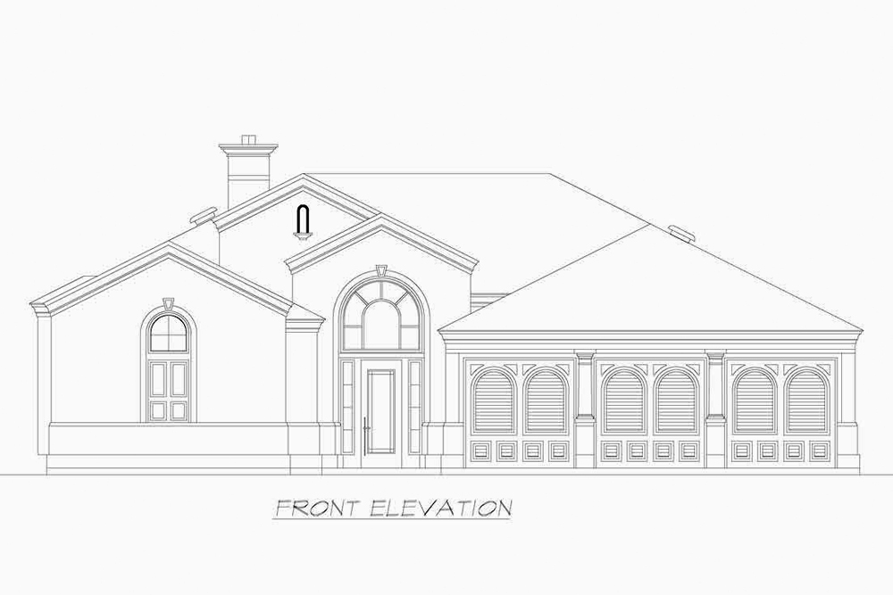 Home Plan Front Elevation of this 3-Bedroom,2836 Sq Ft Plan -195-1202