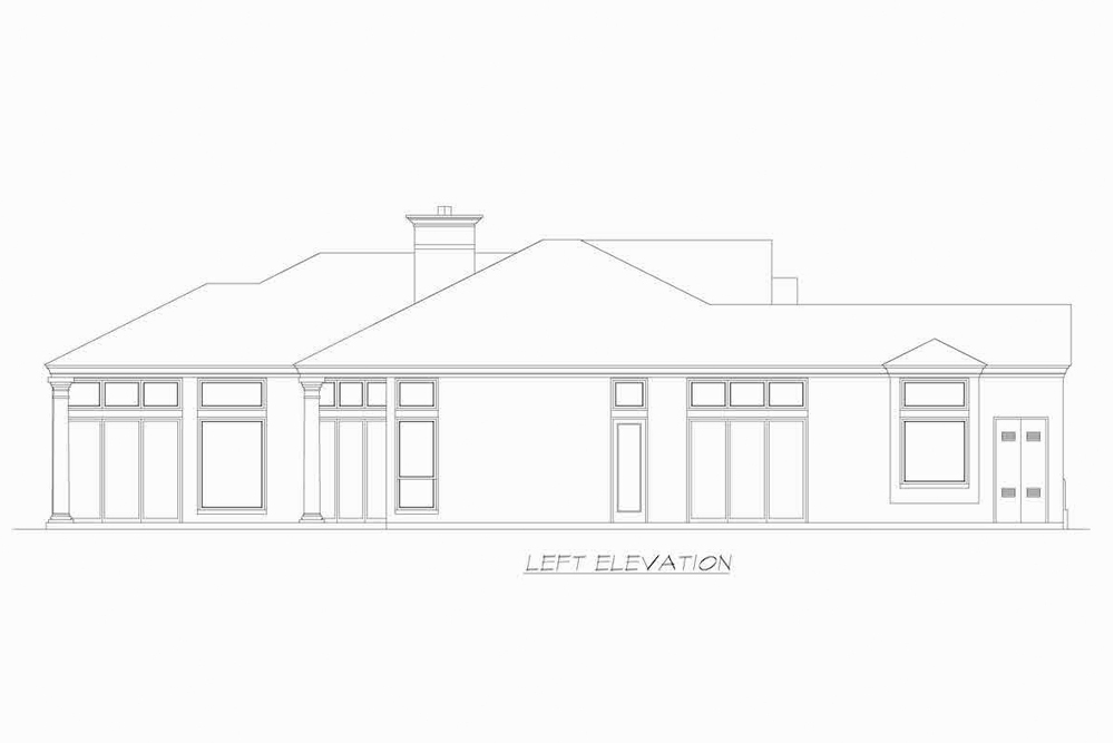 Home Plan Left Elevation of this 3-Bedroom,2836 Sq Ft Plan -195-1202