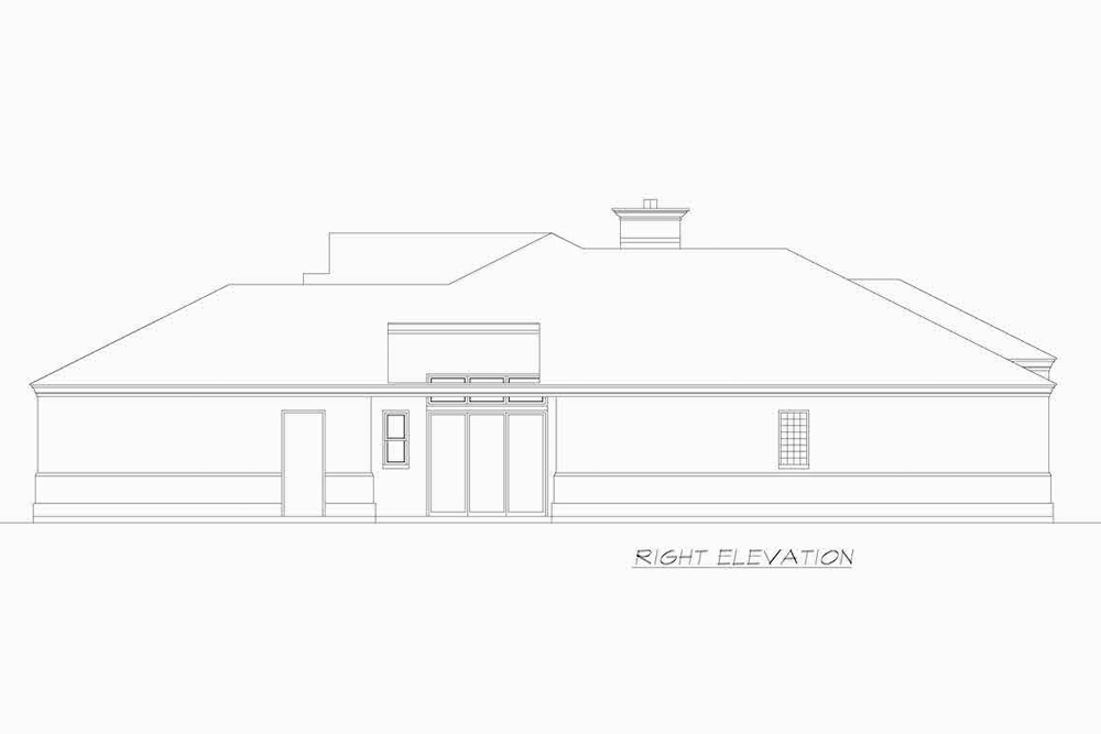 Home Plan Right Elevation of this 3-Bedroom,2836 Sq Ft Plan -195-1202