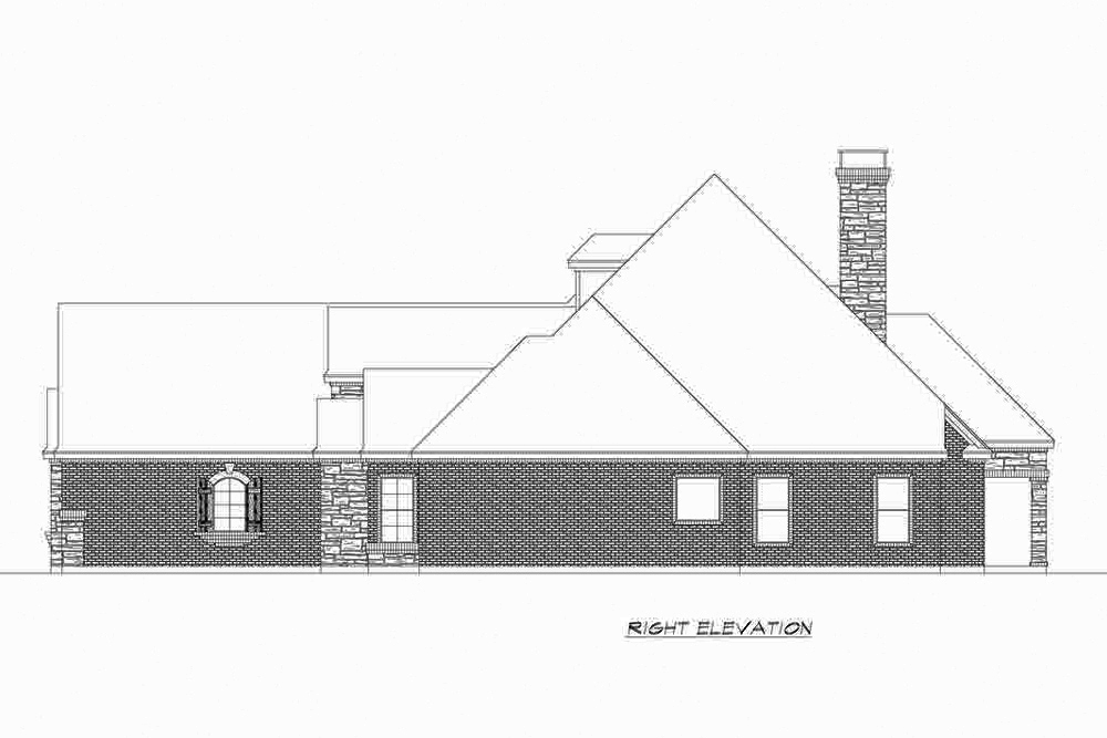 Home Plan Right Elevation of this 4-Bedroom,3895 Sq Ft Plan -195-1203