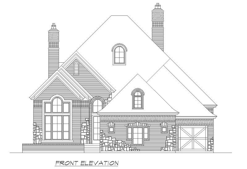 Home Plan Front Elevation of this 3-Bedroom,2338 Sq Ft Plan -195-1205