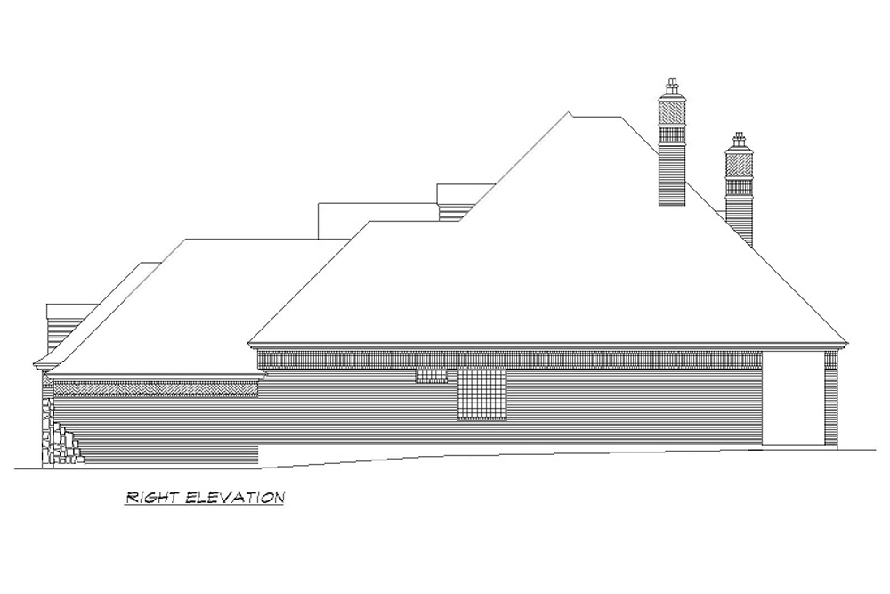 Home Plan Right Elevation of this 3-Bedroom,2338 Sq Ft Plan -195-1205