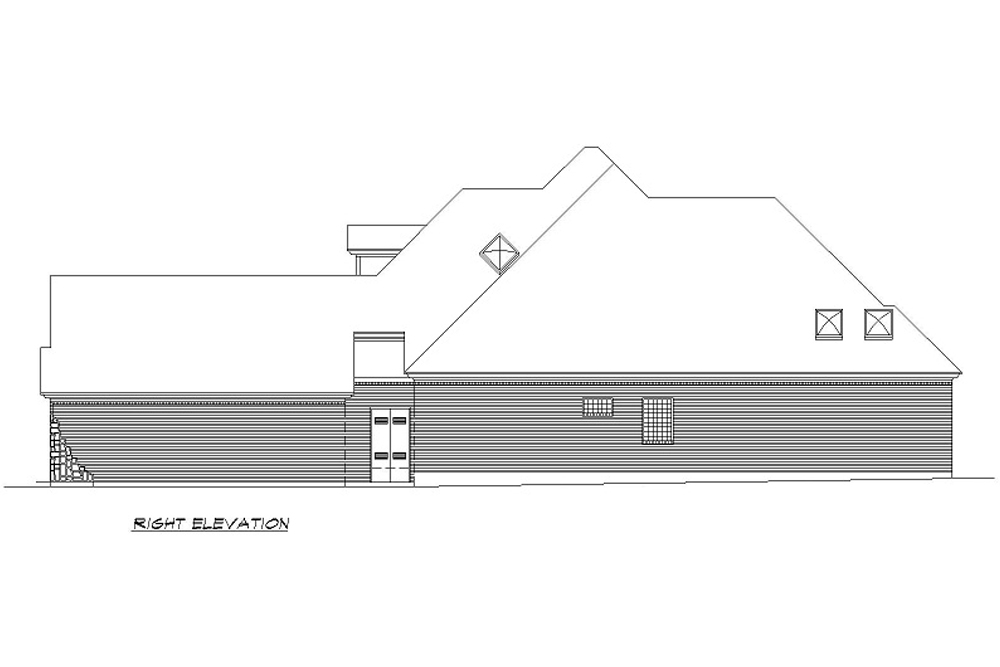 Home Plan Right Elevation of this 3-Bedroom,2572 Sq Ft Plan -195-1206