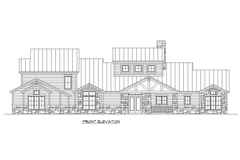 Home Plan Front Elevation of this 4-Bedroom,3990 Sq Ft Plan -195-1207