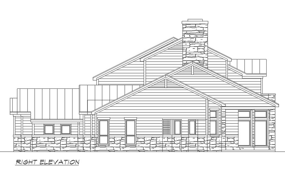 Home Plan Right Elevation of this 4-Bedroom,3990 Sq Ft Plan -195-1207