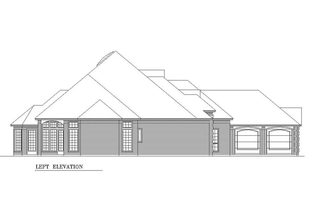 Home Plan Left Elevation of this 2-Bedroom,2867 Sq Ft Plan -195-1208