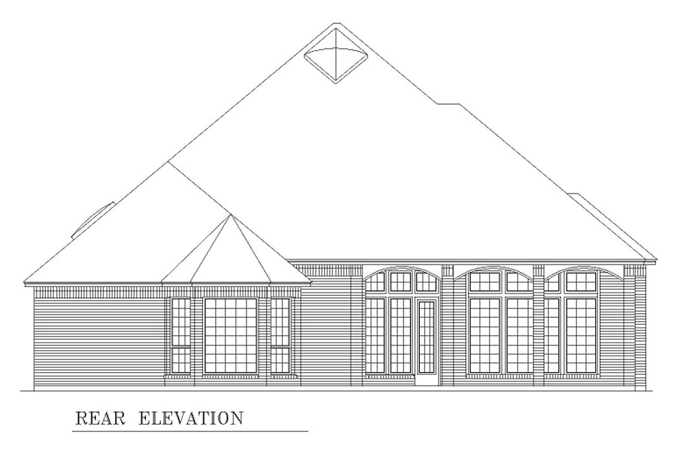 Home Plan Rear Elevation of this 2-Bedroom,2867 Sq Ft Plan -195-1208