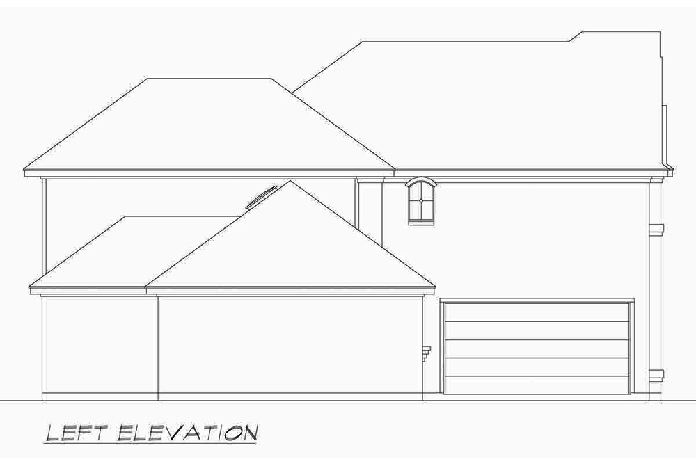 Home Plan Left Elevation of this 4-Bedroom,3110 Sq Ft Plan -195-1209