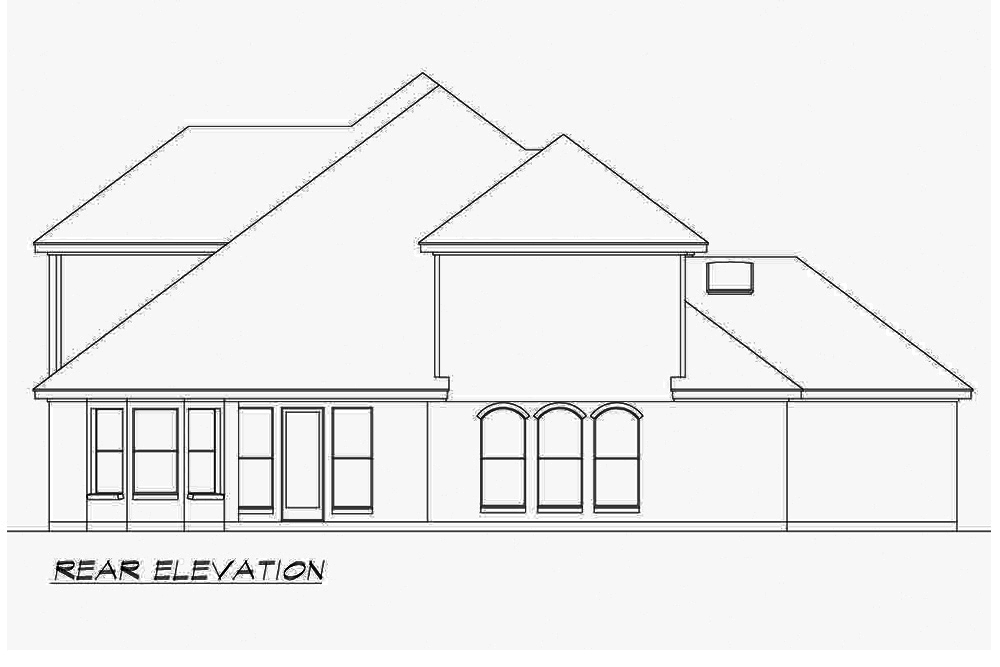 Home Plan Rear Elevation of this 4-Bedroom,3110 Sq Ft Plan -195-1209
