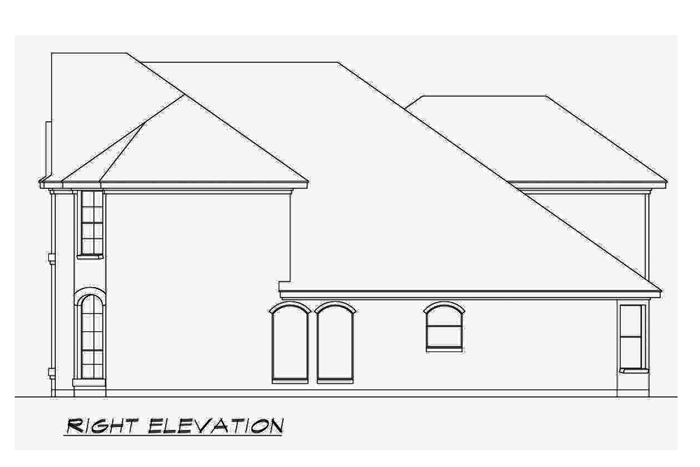 Home Plan Right Elevation of this 4-Bedroom,3110 Sq Ft Plan -195-1209