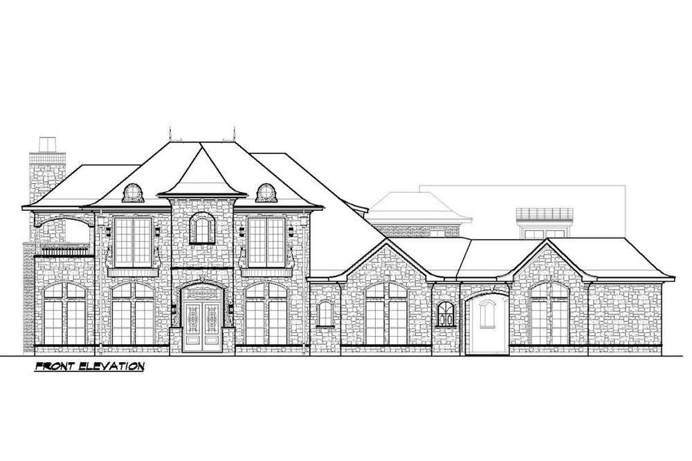 Home Plan Front Elevation of this 4-Bedroom,4671 Sq Ft Plan -195-1211