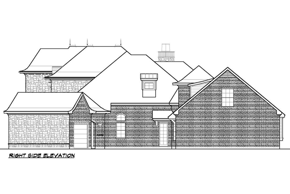 Home Plan Right Elevation of this 4-Bedroom,4671 Sq Ft Plan -195-1211
