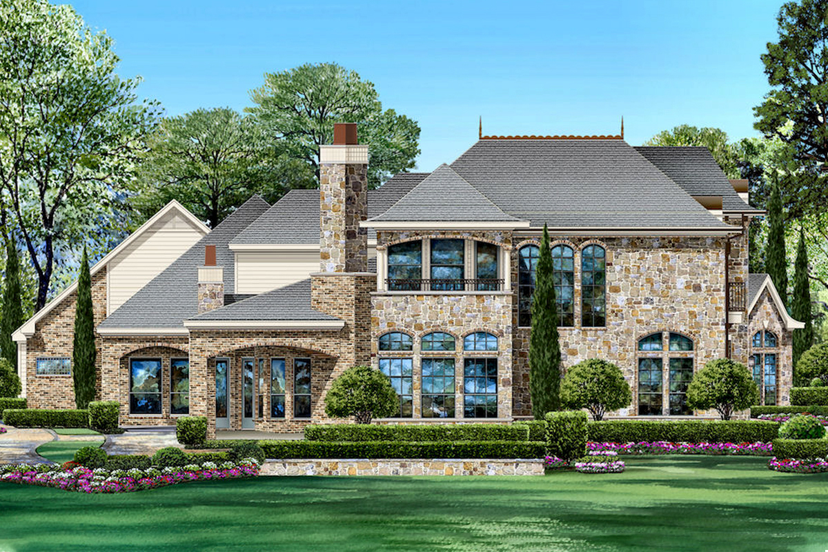 Side View of this 4-Bedroom, 4671 Sq Ft Plan - 195-1211