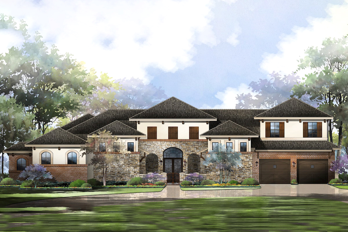 Mediterranean style home (ThePlanCollection: Plan #195-1213)