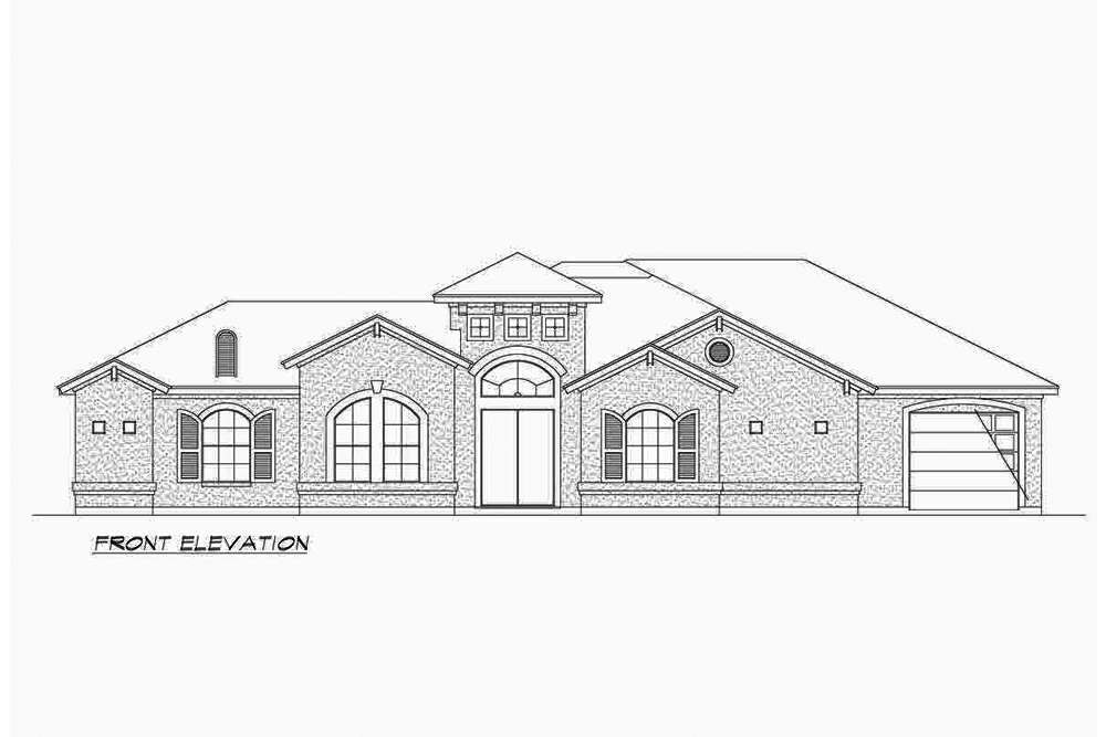 Home Plan Front Elevation of this 4-Bedroom,3153 Sq Ft Plan -195-1214