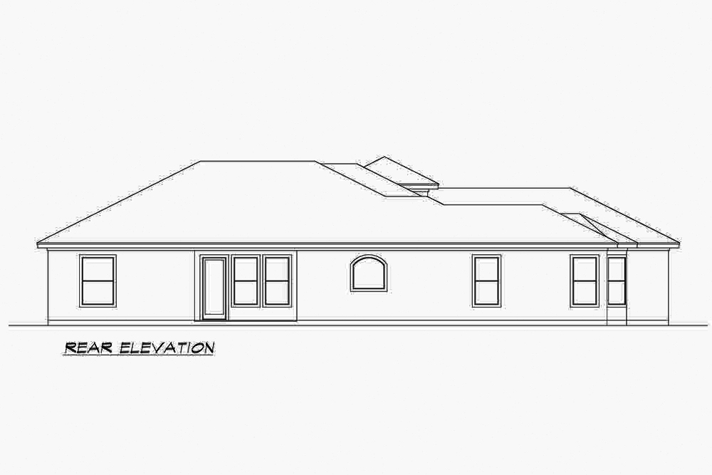 Home Plan Rear Elevation of this 4-Bedroom,3153 Sq Ft Plan -195-1214