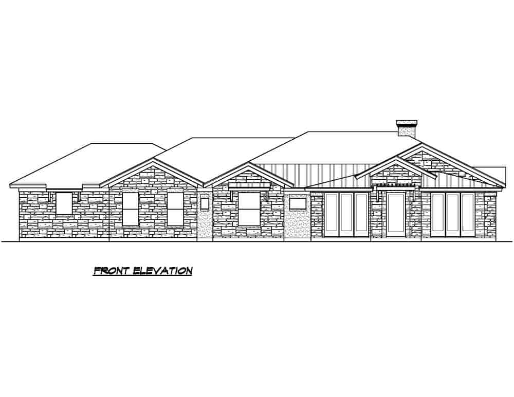 Home Plan Front Elevation of this 3-Bedroom,2815 Sq Ft Plan -195-1220