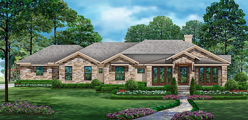 Rustic home (ThePlanCollection: Plan #195-1220)