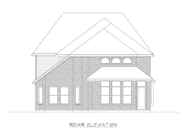 Home Plan Rear Elevation of this 3-Bedroom,3827 Sq Ft Plan -195-1221