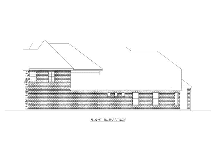Home Plan Right Elevation of this 3-Bedroom,3827 Sq Ft Plan -195-1221