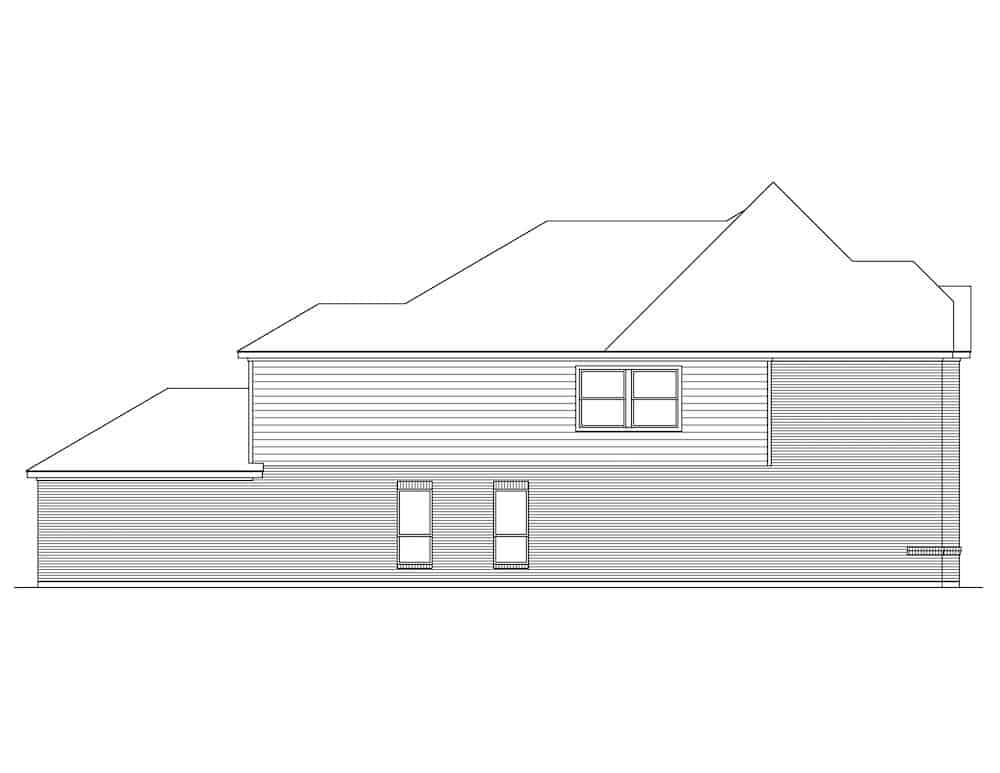 Home Plan Left Elevation of this 4-Bedroom,3872 Sq Ft Plan -195-1222