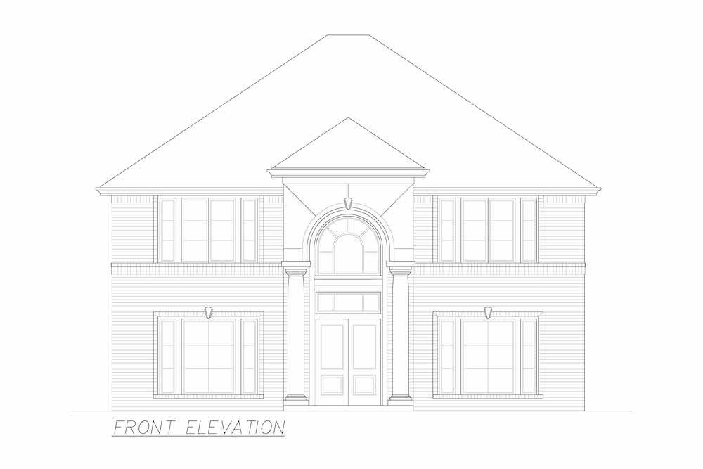 Home Plan Front Elevation of this 4-Bedroom,4584 Sq Ft Plan -195-1223