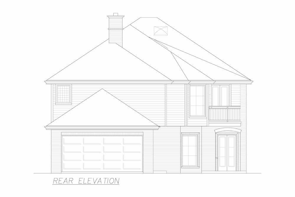 Home Plan Rear Elevation of this 4-Bedroom,4584 Sq Ft Plan -195-1223