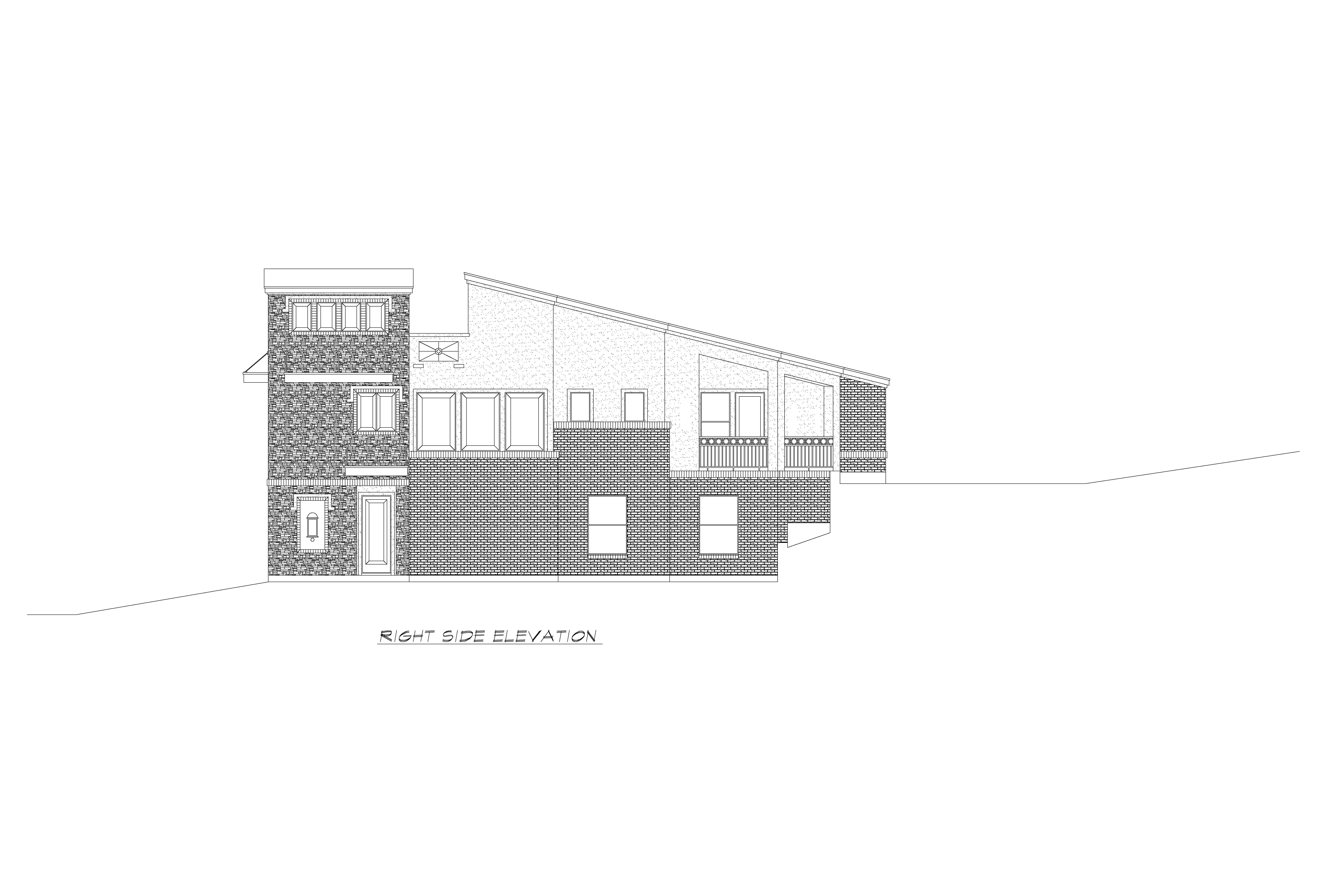 Home Plan Right Elevation of this 3-Bedroom,2537 Sq Ft Plan -195-1224