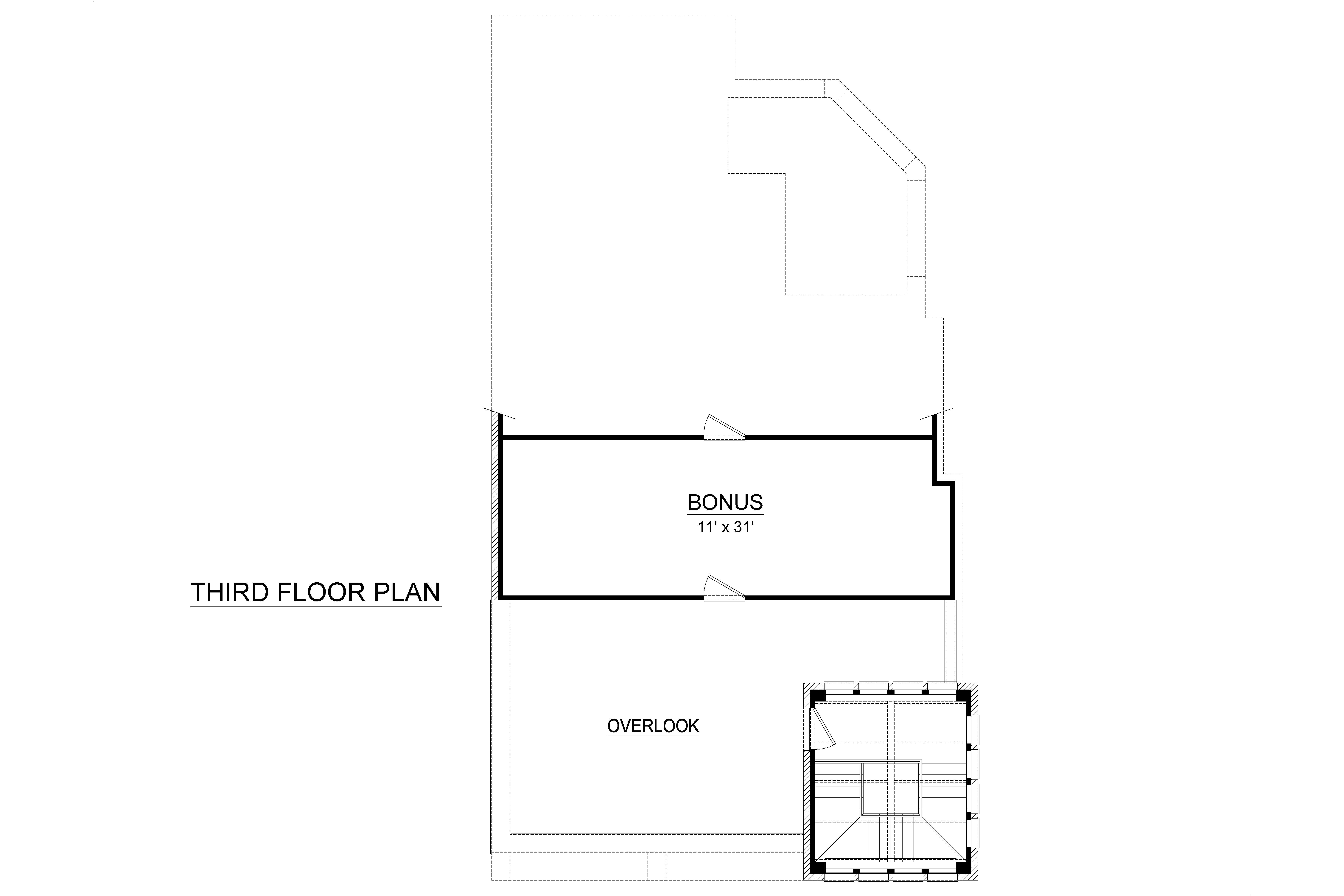 Floor Plan Third Story of Rustic Plan #195-1224