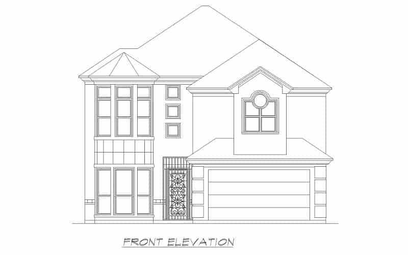 Home Plan Front Elevation of this 3-Bedroom,2618 Sq Ft Plan -195-1225
