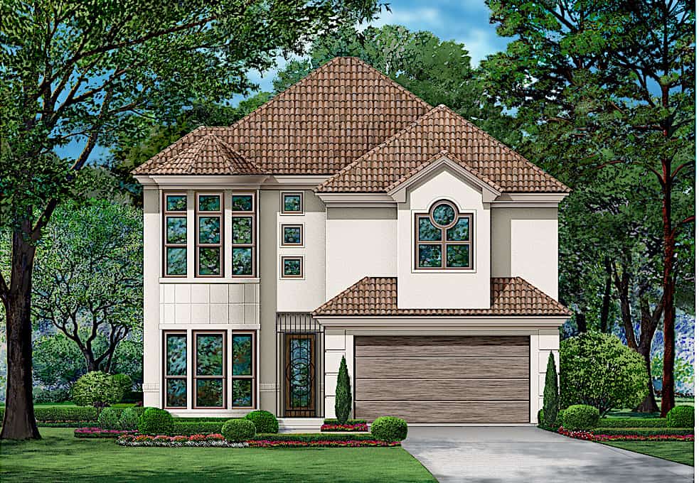 Mediterranean home (ThePlanCollection: Plan #195-1225)