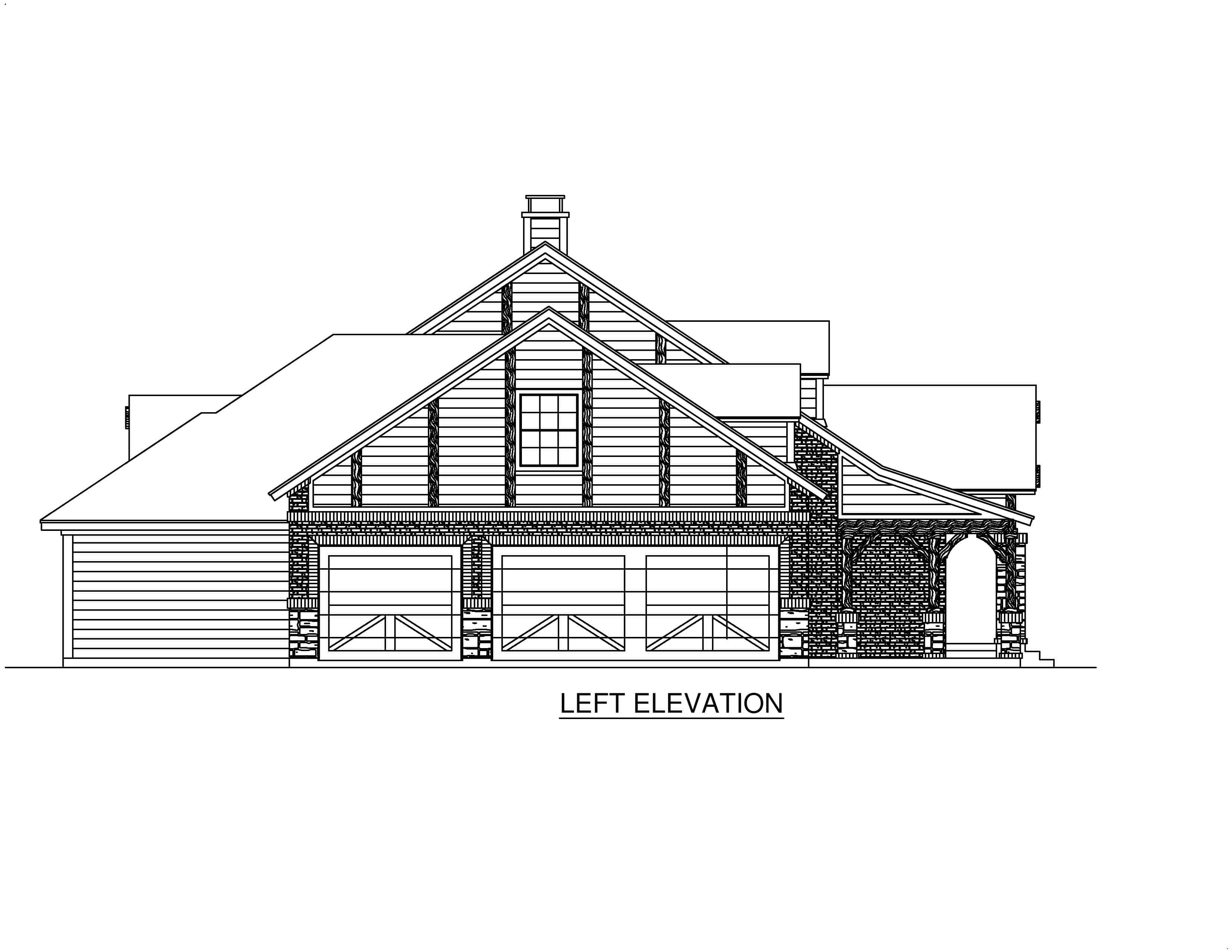 Home Plan Left Elevation of this 3-Bedroom,2668 Sq Ft Plan -195-1227