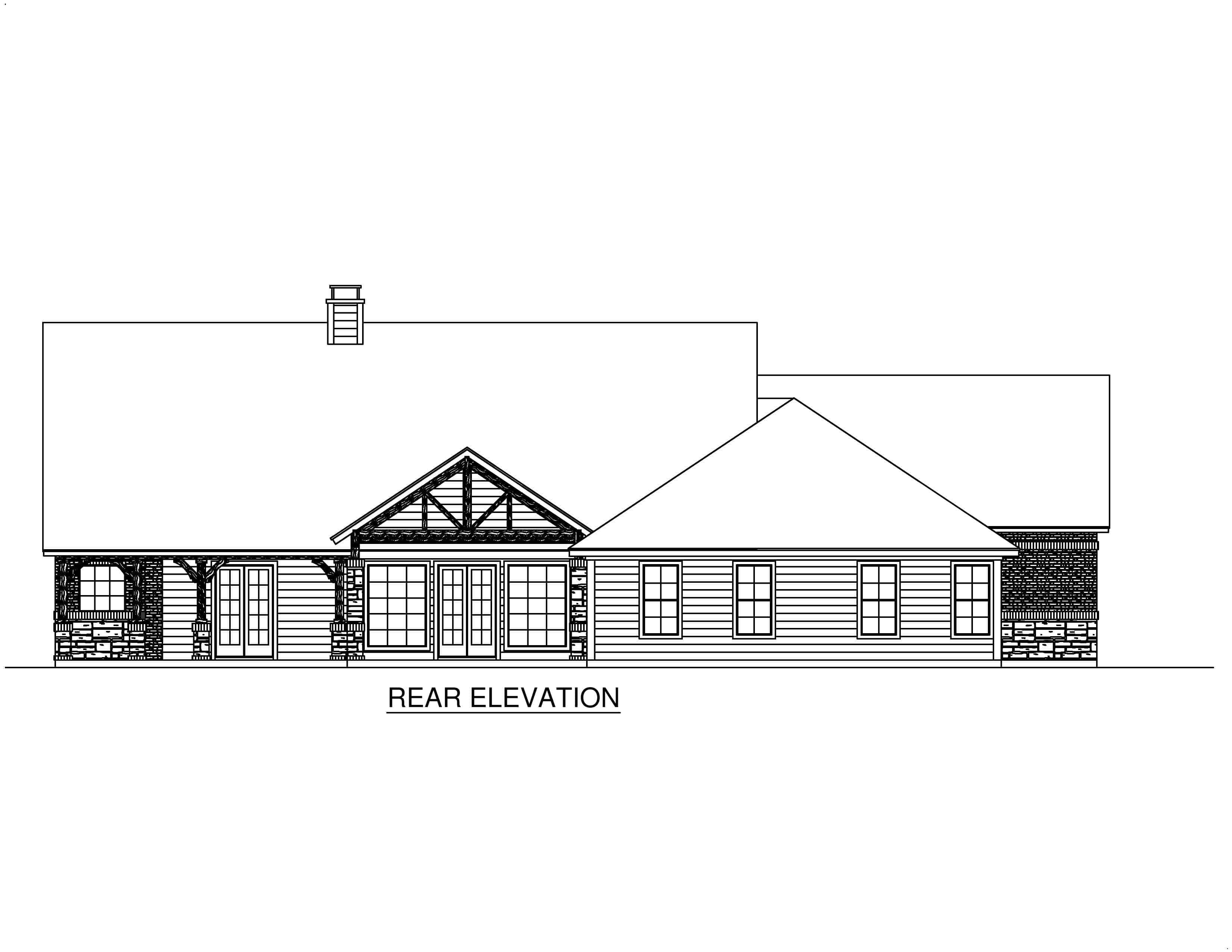 Home Plan Rear Elevation of this 3-Bedroom,2668 Sq Ft Plan -195-1227