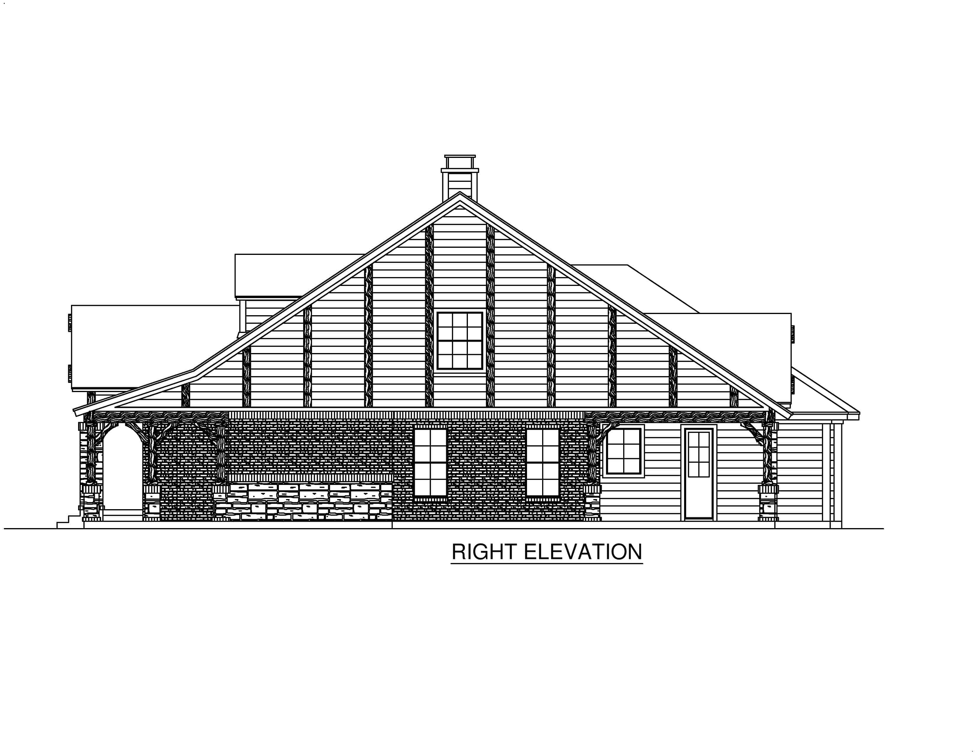 Home Plan Right Elevation of this 3-Bedroom,2668 Sq Ft Plan -195-1227