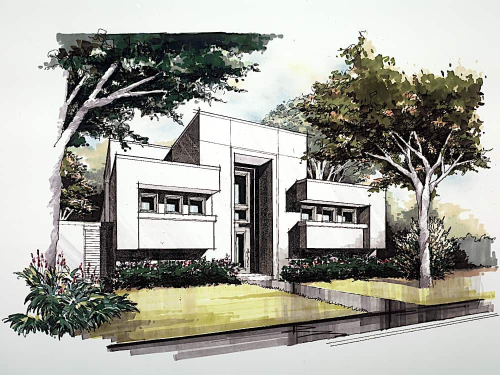 Modern home (ThePlanCollection: Plan #195-1228)