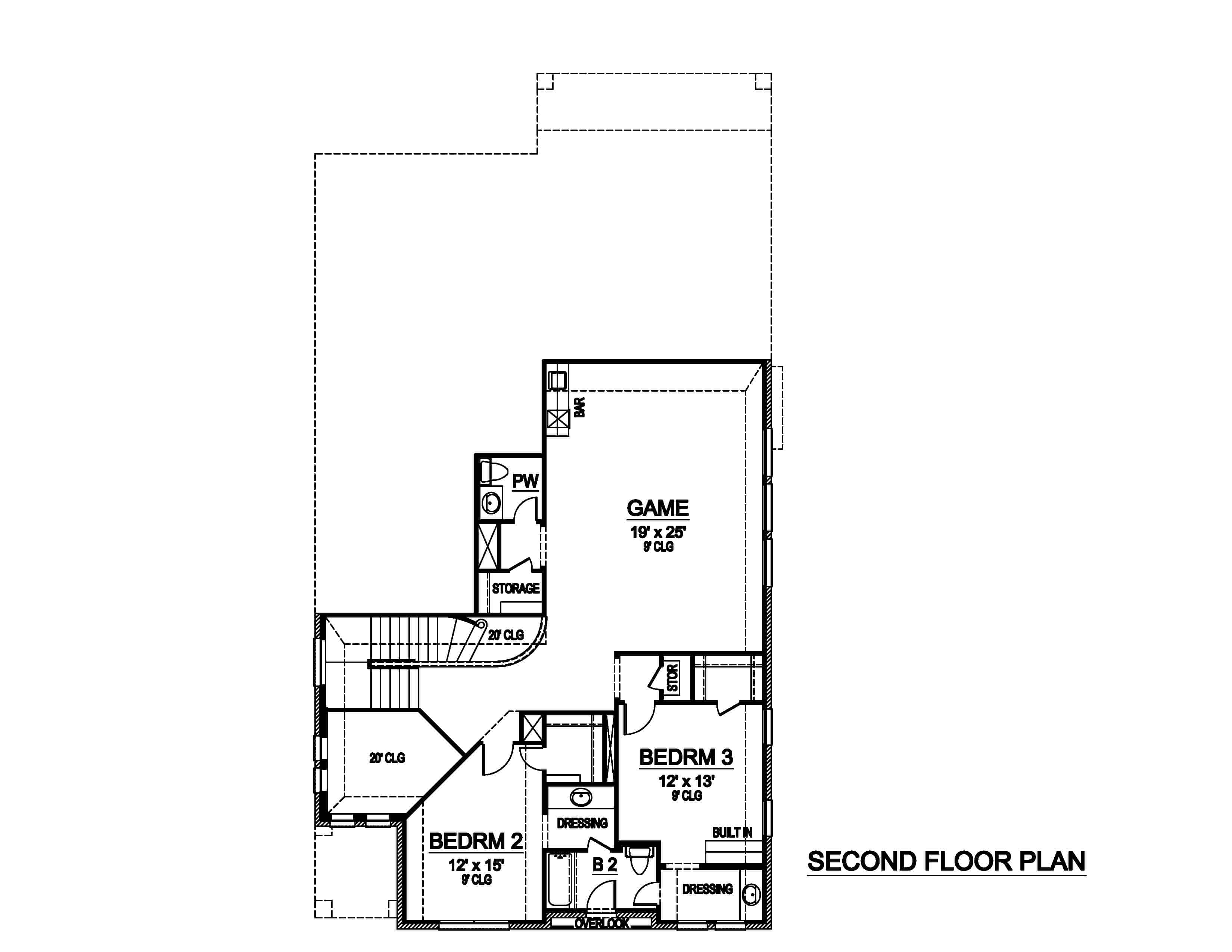 Floor Plan Main Level of European Plan #195-1231