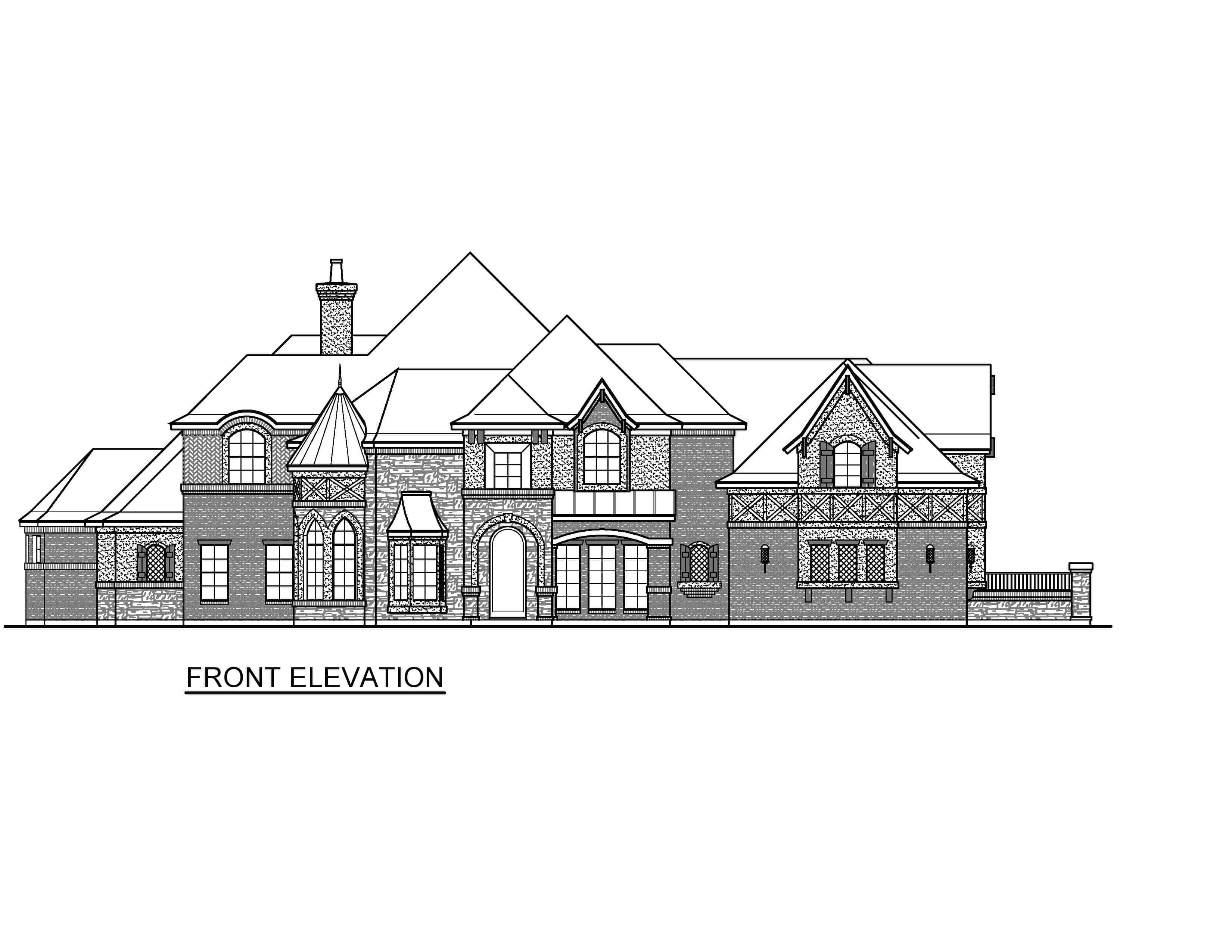 Home Plan Front Elevation of this 4-Bedroom,6868 Sq Ft Plan -195-1232