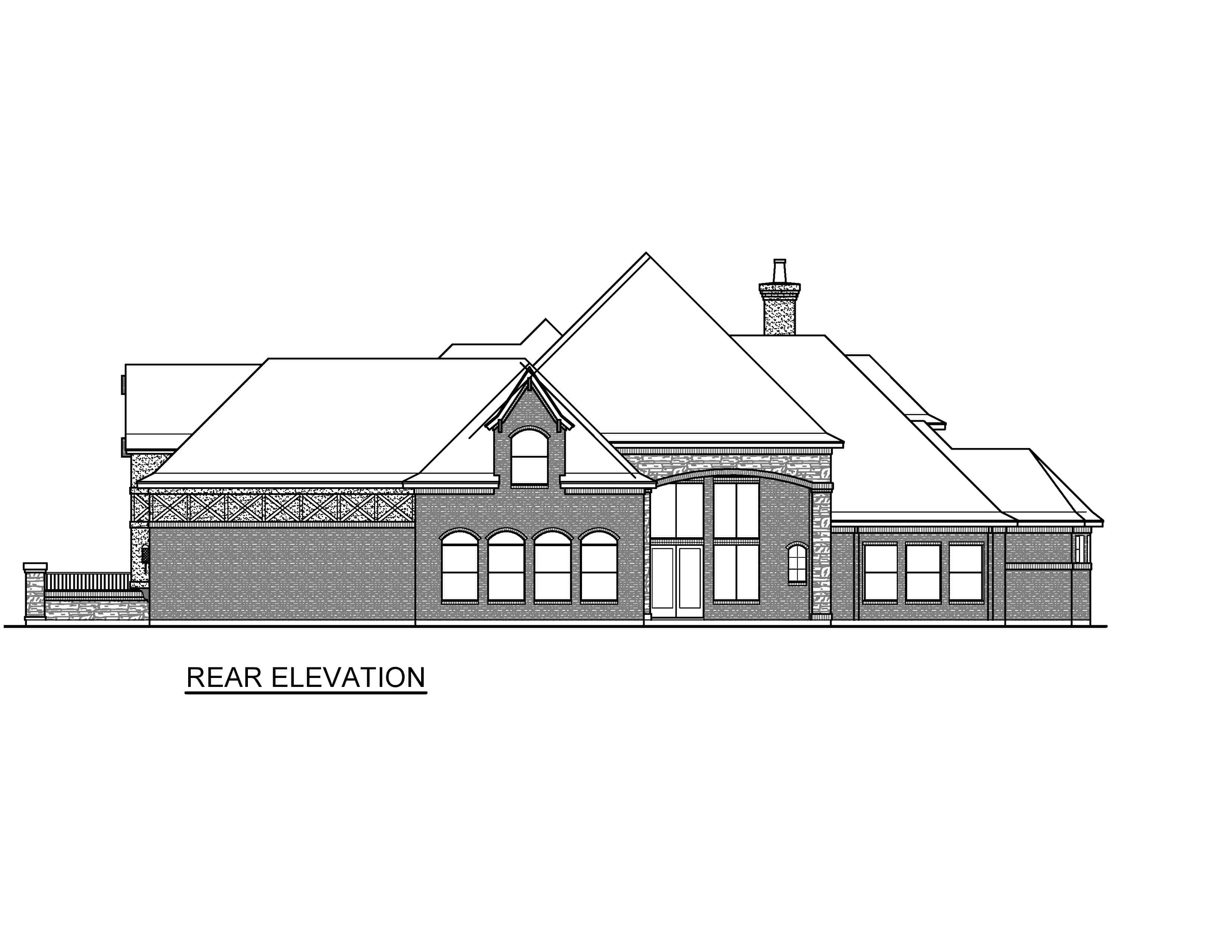 Home Plan Rear Elevation of this 4-Bedroom,6868 Sq Ft Plan -195-1232
